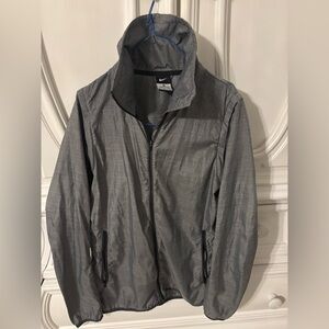 Women's NIKE Lux Iridescent Convertible Running Jacket Grey Lightweight Sz MED